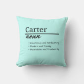 カーター、男のパーソナライズされた子の名前定義 クッション (正面)