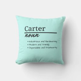 カーター、男のパーソナライズされた子の名前定義 クッション