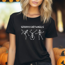 カータ不気味イールハロウィーンスケルトンTシャツ