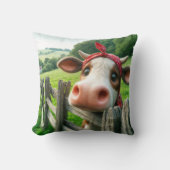 カーチを着たハイファー牛 クッション (正面)