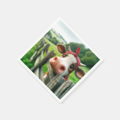 カーチを着たハイファー牛 スタンダードカクテルナプキン (角)