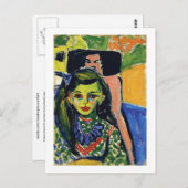 カーチナーフランジー彫刻された椅子の前に ポストカード (正面/裏面)