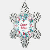 カーチュンハリオス、アロマニアヴラッチェクリスマスグリーティング スノーフレークピューターオーナメント (右)