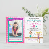 カーツホイール&カップケーキ体操誕生日 招待状 (スタンド正面)