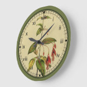 カーティスの3つのスタイルの植物の赤い花の柱時計 ラージ壁時計 (傾斜)