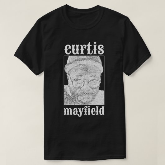 カーティスマイフィールドホワイト Tシャツ (デザイン正面)