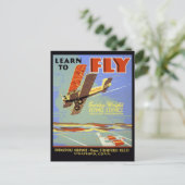 カーティス・ライト フライングサービスで飛ぶことを学ぼう ポストカード (スタンド正面)