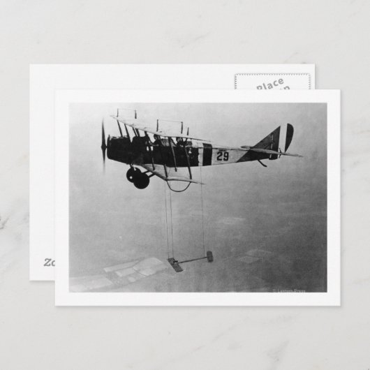 カーティスJN-4 Jenny型翼付き航空機 ポストカード (正面/裏面)