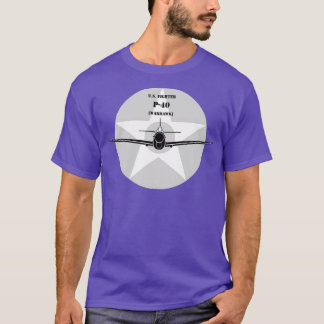 カーティスP40ワルホークWWII戦闘機 Tシャツ