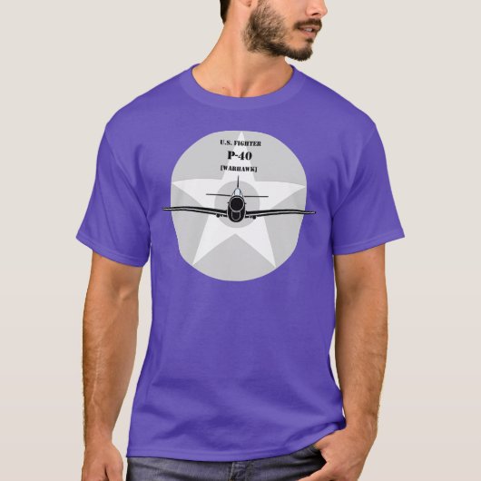 カーティスP40ワルホークWWII戦闘機 Tシャツ (正面)