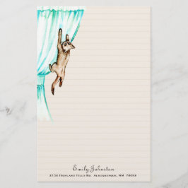 カーテンのカスタムの文房具の子猫 便箋