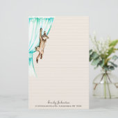 カーテンのカスタムの文房具の子猫 便箋 (スタンド正面)