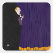 カーテンの後ろの男 スクエアシール (正面)