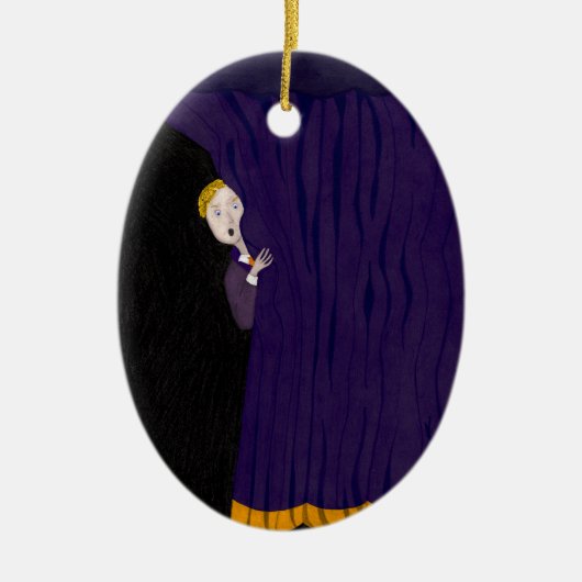 カーテンの後ろの男 セラミックオーナメント (正面)