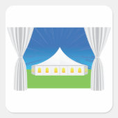 カーテンエレガント付き白イベントテント スクエアシール (正面)