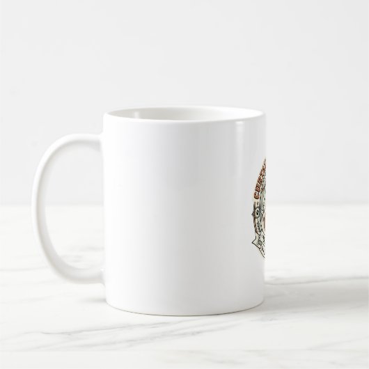 カーテンクライマー猫ビンテージ風 コーヒーマグカップ (左)
