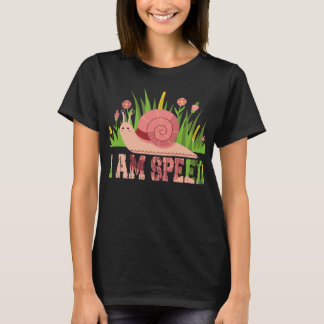 カーテンレール+ナメクジ I am speed いたずらな動物ジョーク Tシャツ