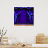 カーテン付き空ステージ ポスター (キッチン)