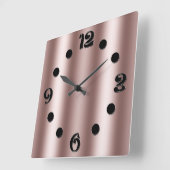 カーテン用ぼやけベージュブラウンストライプ縦型 スクエア壁時計 (傾斜)