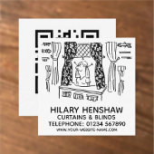 カーテン&ブラインド正方形の名刺 スクエア名刺