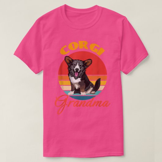 カーデおもしろいガンウェルシュコーギーおばあちゃん犬の恋人モテ Tシャツ (デザイン正面)