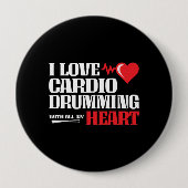 カーディオおもしろいドラム引用文フィットネスモチベーション 缶バッジ (正面)