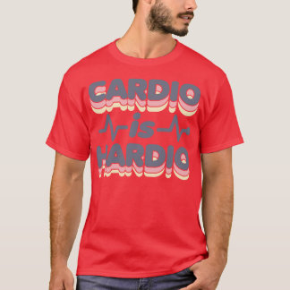 カーディオはハーディオおもしろいジム走レトロ70sフィチン tシャツ