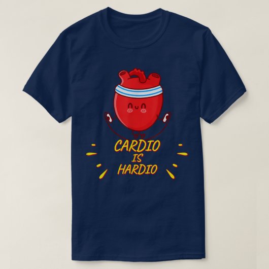 カーディオはハーディオ、エクササイズジムイおもしろいム皮肉Sas Tシャツ (デザイン正面)