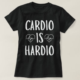 カーディオはハーディオ 面白いフィットネストレーニングTシャツ Tシャツ
