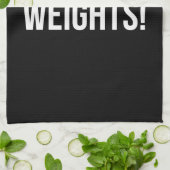 カーディオvsウエイト – おもしろいノベルティジムトレーニング キッチンタオル (折り畳み)