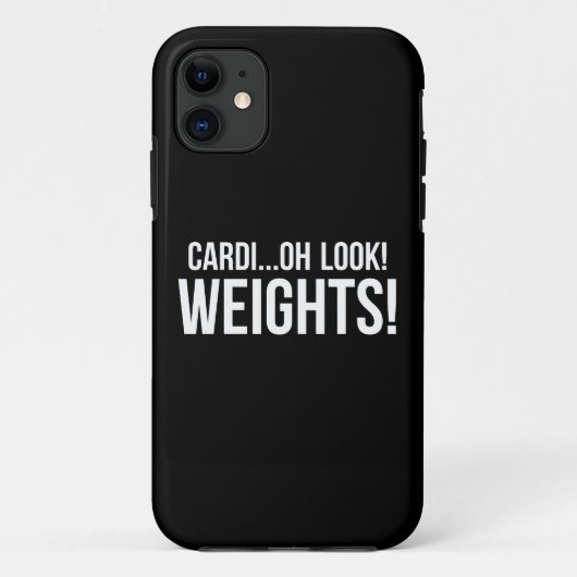 カーディオvsウエイト – おもしろいノベルティジムトレーニング Case-Mate iPhoneケース (裏面)