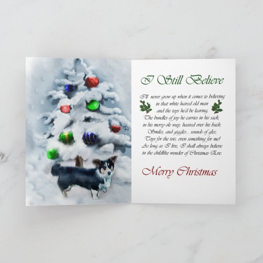 カーディガンのウェルシュコーギーのクリスマス シーズンカード (内部)