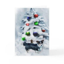 カーディガンのウェルシュコーギーのクリスマス