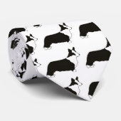 カーディガンのウェルシュコーギーのシルエット ネクタイ (ロール)