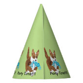 カーディガンのウェルシュコーギー-誕生日 パーティーハット (裏面)