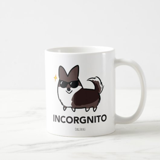 カーディガンのコーギーのIncorgnitoのBrindleマグ コーヒーマグカップ (右)