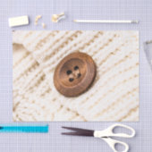 カーディガンのセーター編みボタンブラウンクリーム 薄葉紙 (クラフト)