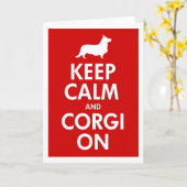 カーディガンの平静及びコーギーを飼って下さい カード (黄色い花)