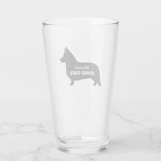 カーディガンウェルシュコーギーカスタムシルエット犬の恋人 タンブラーグラス (裏面)