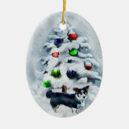 カーディガンウェルシュコーギークリスマスオーナメント セラミックオーナメント
