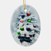 カーディガンウェルシュコーギークリスマスオーナメント セラミックオーナメント (裏面)