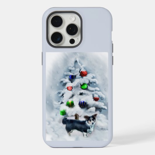 カーディガンウェルシュコーギークリスマスホリデー iPhoneケース (裏面)