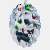 カーディガンウェルシュコーギークリスマス オーナメントカード (左)