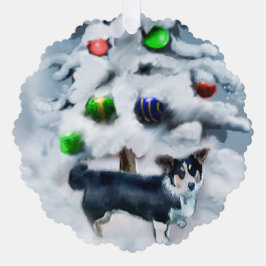 カーディガンウェルシュコーギークリスマス オーナメントカード