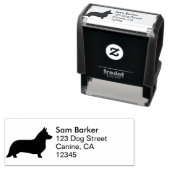 カーディガンウェルシュコーギーシルエット差出人住所 セルフインキングスタンプ (インサイチュ)