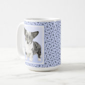 カーディガンウェルシュコーギーズ-絵画オリジナルドッグアート コーヒーマグカップ (正面左)