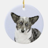 カーディガンウェルシュコーギーズ – 絵画オリジナルドッグアート セラミックオーナメント (裏面)