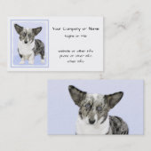 カーディガンウェルシュコーギーズ – 絵画オリジナルドッグアート 名刺 (正面/裏面)