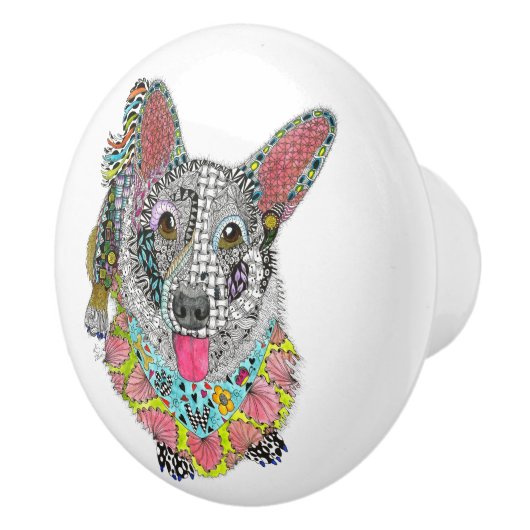 カーディガンウェルシュコーギードアノブ – セラミック セラミックノブ (右)