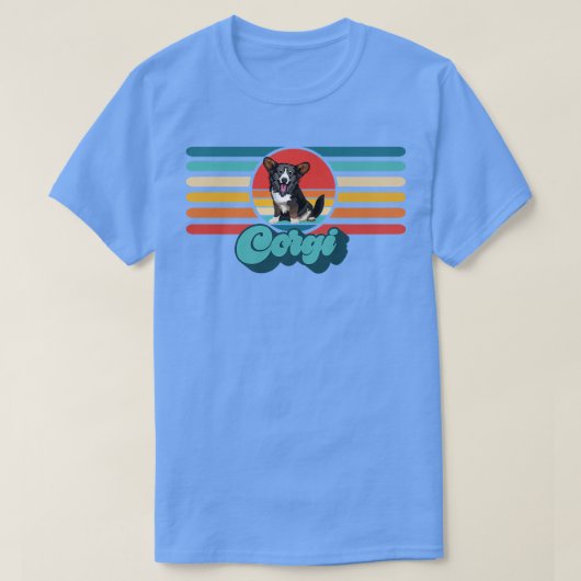 カーディガンウェルシュコーギーブリーダー70sレトロ小犬O Tシャツ (デザイン正面)